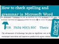 How to check spelling and grammar in Microsoft Word