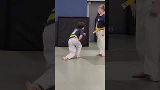 Grayson Testing For His Orange Stripe Belt In Bjj