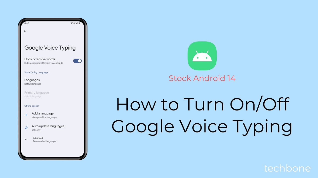 How to turn on off google voice typing android 14 youtube