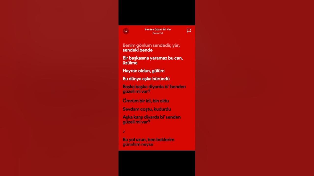 Emre Fel-Senden güzelimi var (Speed Up/Hızlı versiyon and Lyrics/Sözleri) #speedup #lyrics #music