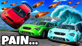 Escaping a Flood During a Meteorite Apocalypse! (BeamNG Drive) screenshot 2