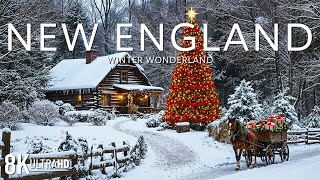 Download Lagu New England Winter 8K UHD ❄️ Snowy Villages, Frozen Lakes \u0026 Peaceful Countryside Roads 🌨️ MP3