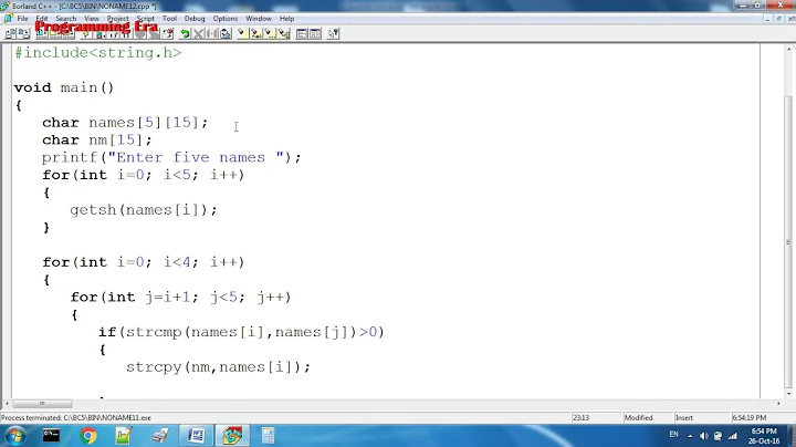 String Sorting in C Programming