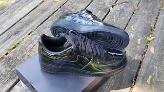 Black patent leather Air Force 1s from footlocker