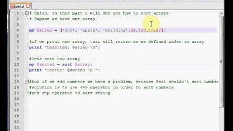 Perl Beginner Tutorial #Array Sorting -  Part7