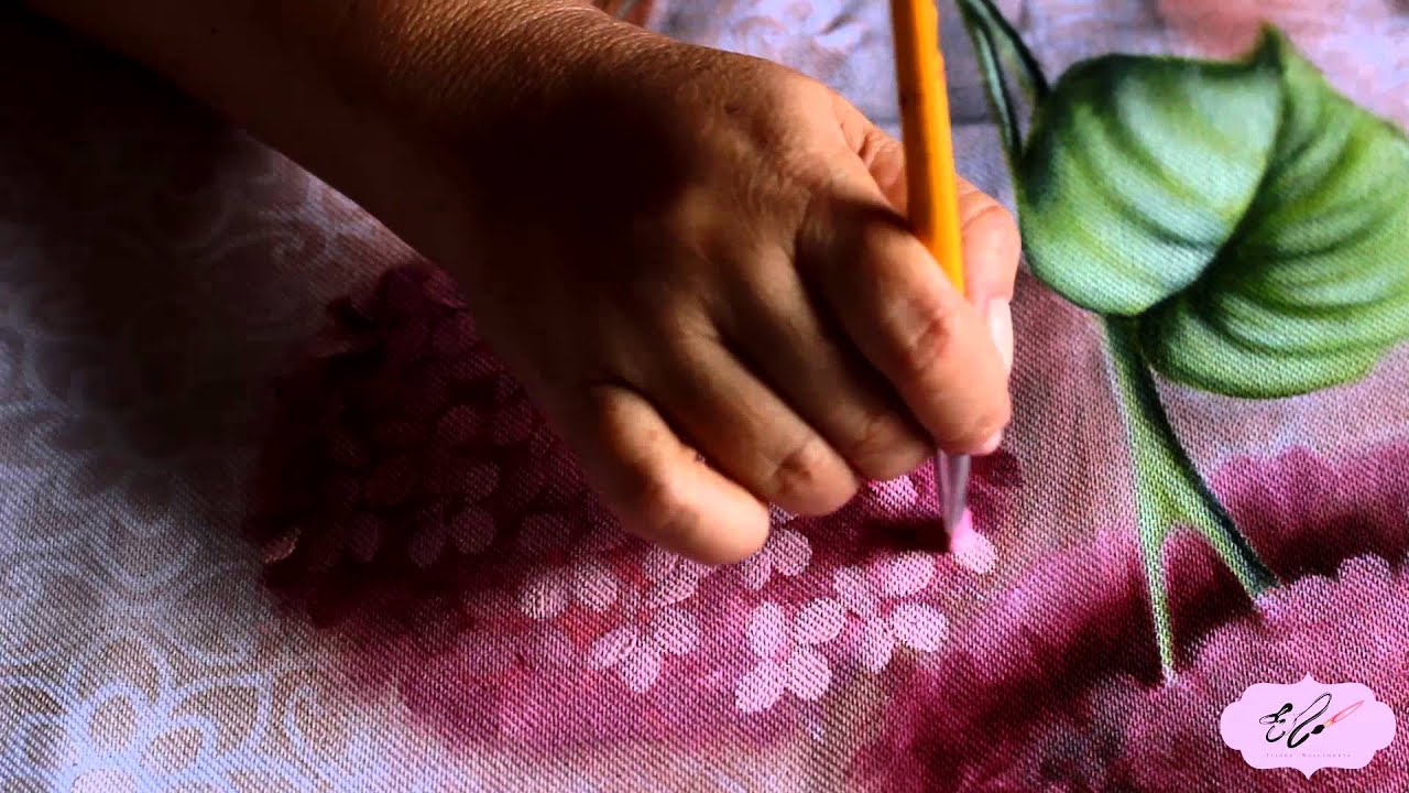 tecidos Pintura em tecido - Eliane Nascimento: Hortênsia parte 2
