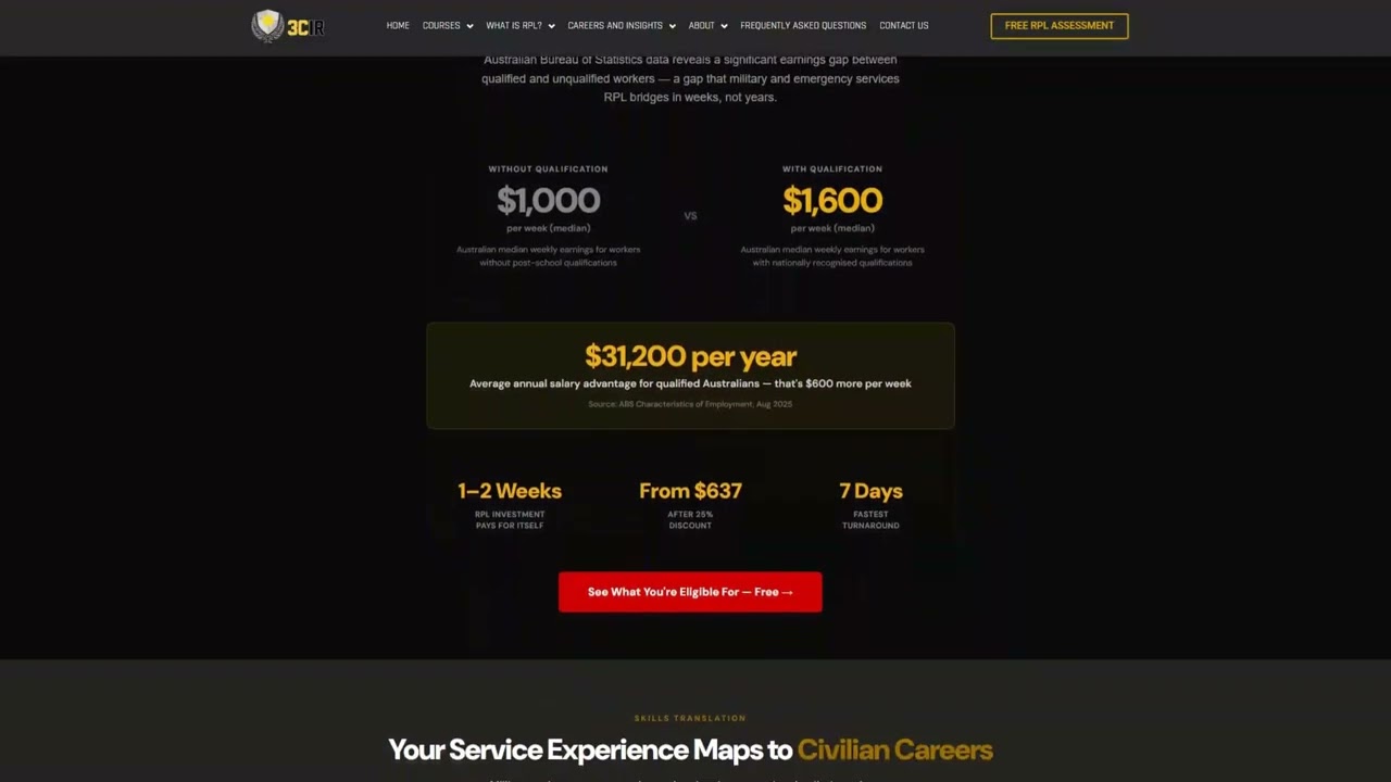3CIR Careers and Insights — RPL pathways for ADF and emergency services personnel