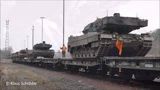 Bahnverladung und Ladungssicherung Leopard 2