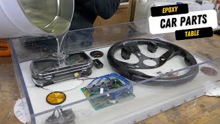 FRISIAN MOTORS CAR PARTS EPOXY RESIN TABLE