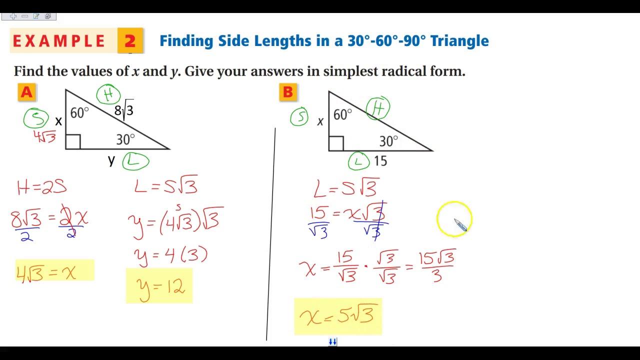 special-right-triangles-30-60-90-answers-slideshare