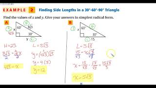 5-8B 30-60-90 Special Right Triangles