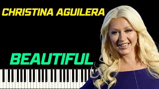 CHRISTINA AGUILERA - BEAUTIFUL | PIANO TUTORIEL