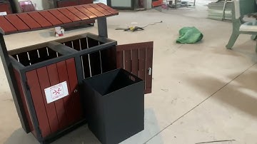 Thùng rác ngoài trời hình mái nhà Vietbin. Bán các loại thùng rác ngoài trời