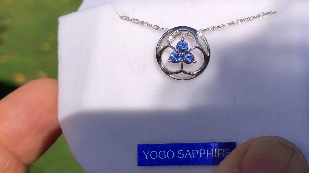 Montana Yogo Sapphire Tri Pendant Necklace Sterling Silver