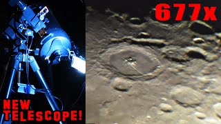 ЛУНА ▶ СУПЕР УВЕЛИЧЕНИЕ 677Х !  Телескоп Celestron c8 диаметром 200 мм