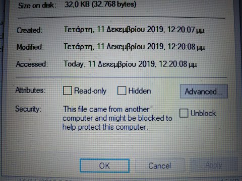 Unblock File This file came from another computer  Diese Datei stammt von einem anderen Computer