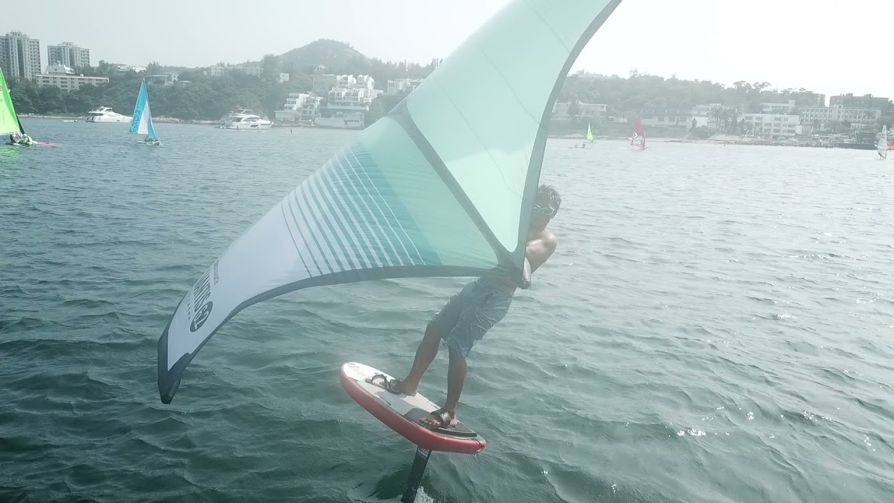 Wing foil footage from drone