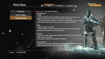 1.8.3 Full Patch Notes / The Division 1.8.3 / The Division / Striker Nerf / Support Station