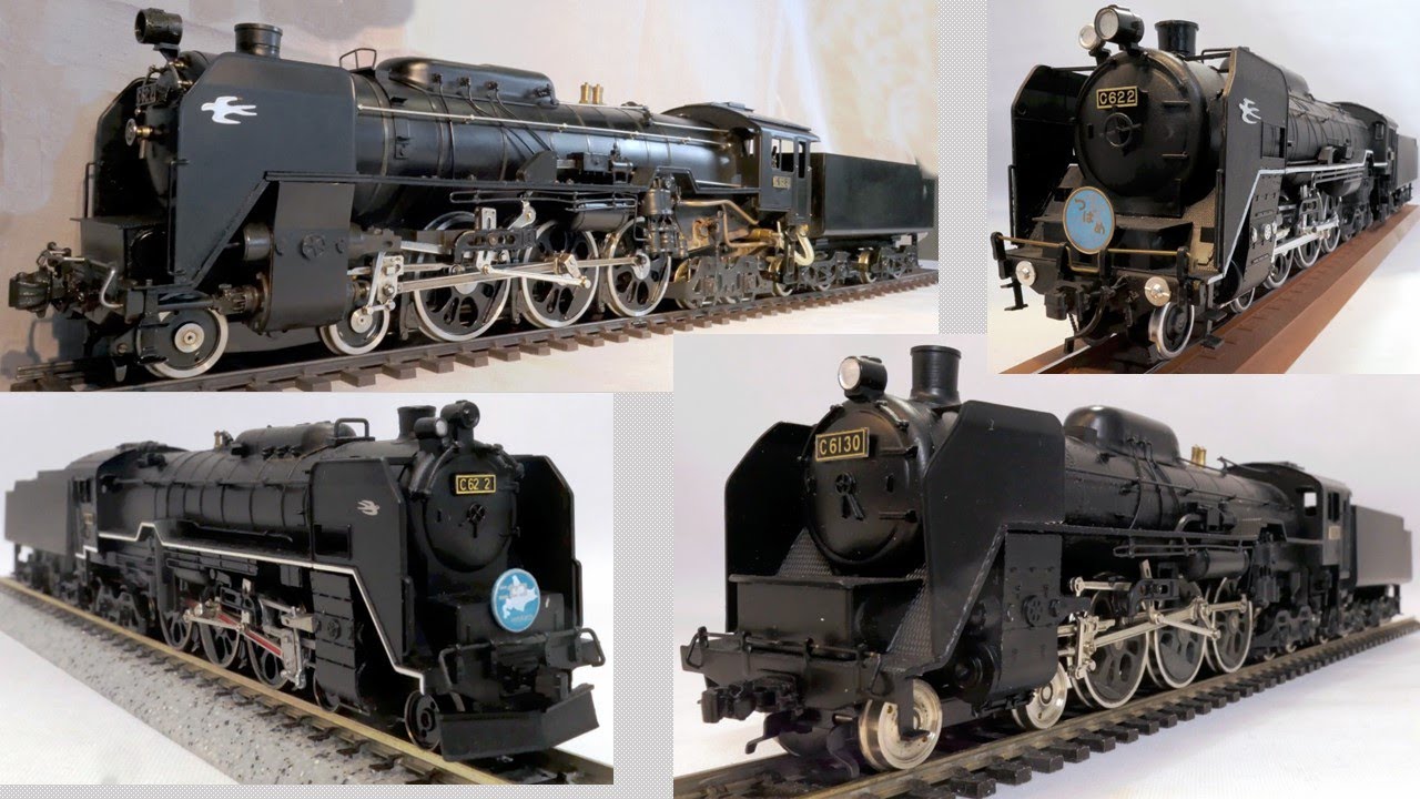 Models of the Japanese C61 and C62 Hudson Locomotives in different scales - 日本のC61とC62機関車の模型