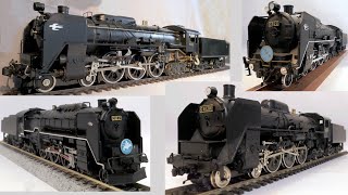 Models of the Japanese C61 and C62 Hudson Locomotives in different