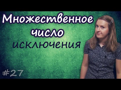 27 Множественное число существительных 2  - plural of nouns, singular and plural