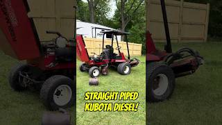 😳 Straight pipe Kubota diesel mower! #straightpipes #diesel #exhaust