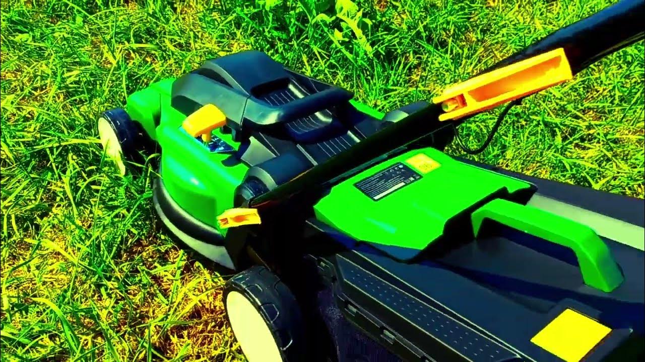 демонстрация Электрическая газонокосилка FinePower GRL200-43 - YouTube