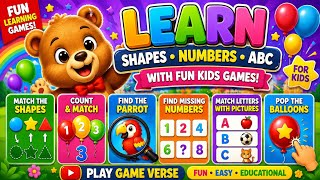 Learn Shapes, Numbers & ABC with Fun Kids Games! 🎈 screenshot 1