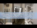 Review BEWISHOME 49.2" Large Vanity Desk with Mirror and Lights,White Makeup Vanity Table with Glass