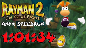 Rayman 2: The Great Escape Any% speedrun former WR in 1:01:34