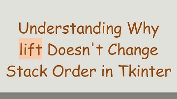 Understanding Why lift Doesn