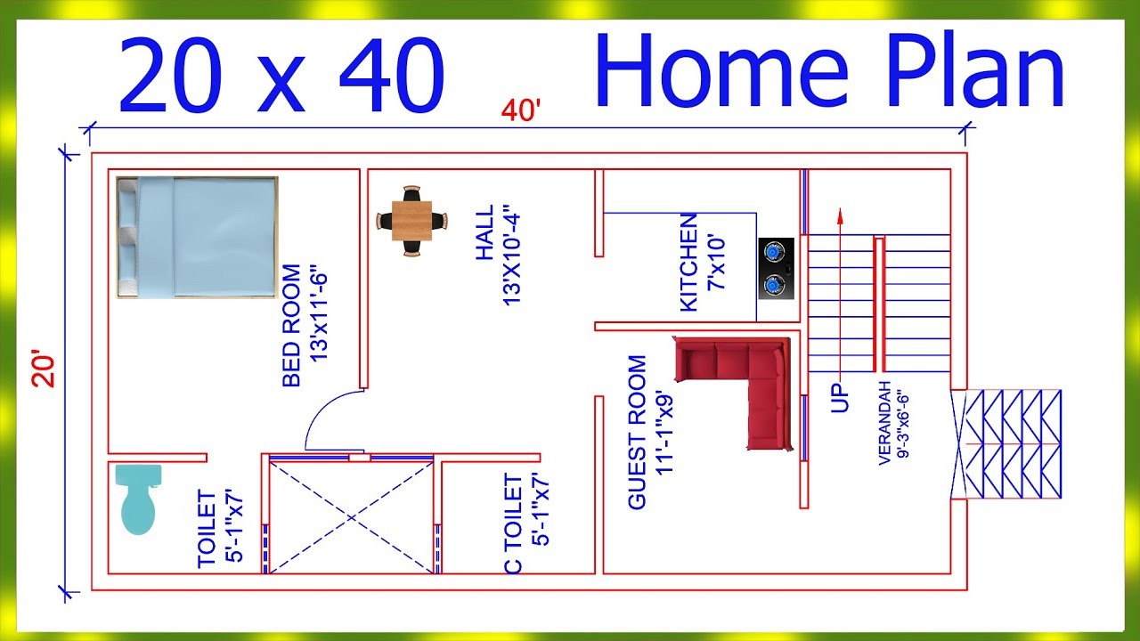 20x40 HOUSE PLAN INDIAN STYLE 2022    