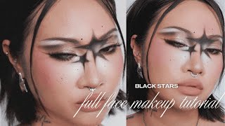 ✮ BLACK STARS CREATIVE GRAPHIC EYELINER MAKEUP TUTORIAL ✮