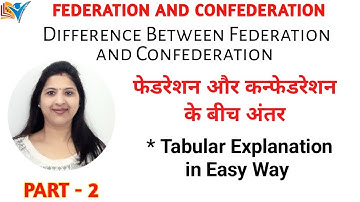 DIFFERENCE BETWEEN  FEDERATION AND CONFEDERATION | PART-2