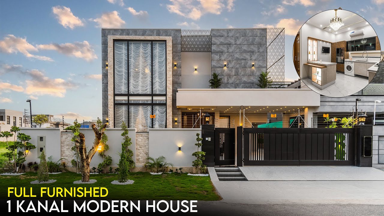 1 Kanal Ultramodern Furnished House With Basement & Home Theater For
