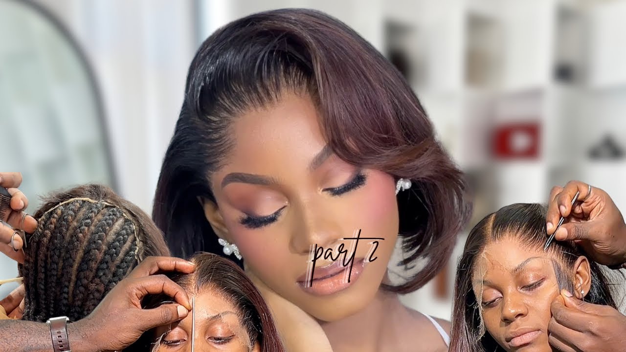 PART 2 FULL FRONTAL INSTALLATION | how to sew down the frontal + flat iron + customise + Frame