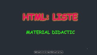 HTML Liste