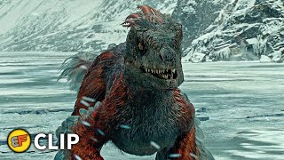 Pyroraptor Attacks Owen \& Kayla - Frozen Lake Scene | Jurassic World Dominion 2022 Movie Clip HD 4K