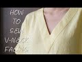 How To Sew V-neckline Facing | Sewing techniques | Thuy Sewing