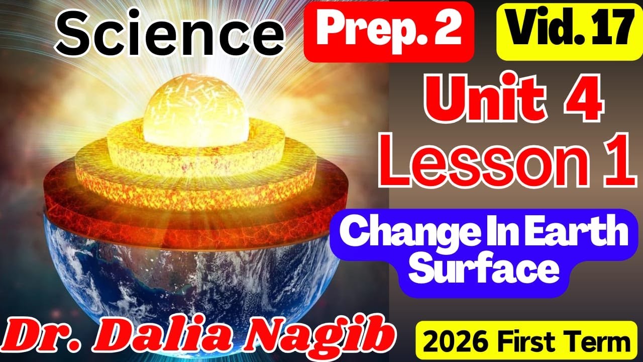 ساينس تانيه أعدادي الترم الاول المنهج الجديد 𝑺𝒄𝒊𝒆𝒏𝒄𝒆 𝑷𝒓𝒆𝒑 𝟐 𝑼𝒏𝒊𝒕 𝟒  𝒍𝒆𝒔𝒔𝒐𝐧 𝟏 𝐂𝐡𝐚𝐧𝐠𝐞 𝐈𝐧 𝐄𝐚𝐫𝐭𝐡 𝐒𝐮𝐫𝐟𝐚𝐜𝐞