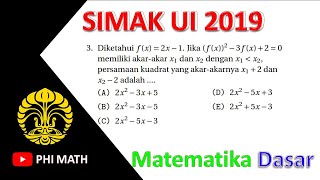 Pembahasan matematika dasar simak ui 2019 kode 521 (03 persamaan
kuadrat)