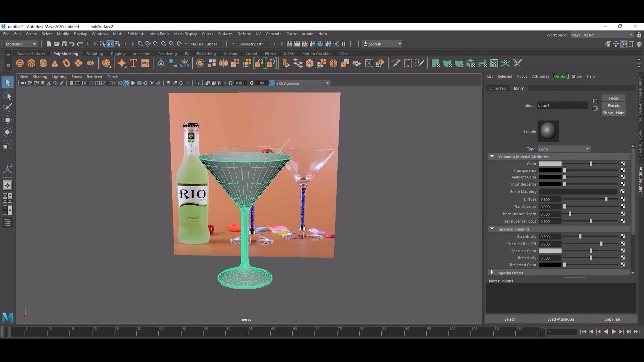 Autodesk Maya 2020 3D Modeling Wine Glass - YouTube