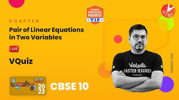 Pair of Linear Equations in Two Variables - VQuiz | CBSE Class 10 2022-23 | Harsh Sir