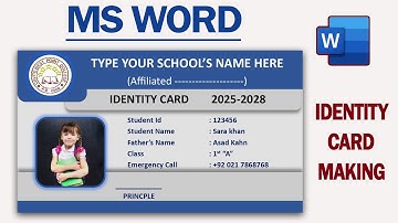 Identity Card Design in Ms Word |How to Make Student Id Card  in  Word|   Print Setting  Urdu/Hindi