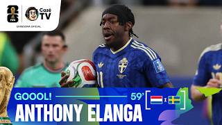 FINALMENTE! ELANGA FINALIZA UM LINDO CONTRA-ATAQUE E DESCONTA PARA A SUÉCIA CONTRA A HOLANDA
