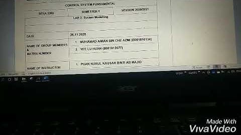 LAB 3 SYSTEM MODELLING
