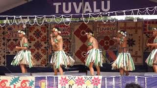Tuvalu village, boys group culture dance, Auckland Pasifika Festival 2024