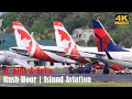 Rush hour  two air canada rouge a319s  aa a320  ua 739  dal 738 st kitts eastern caribbean