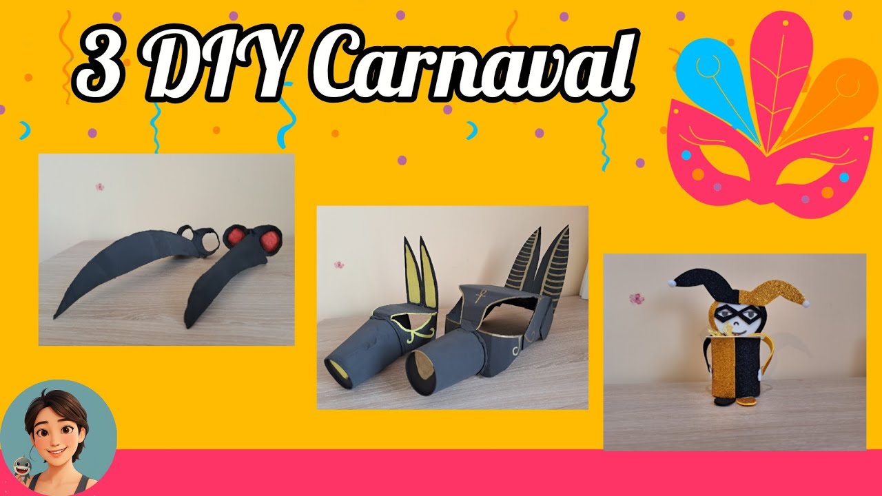 [ПОШАГОВАЯ ИНСТРУКЦИЯ] 3 карнавальных поделки своими руками 🎭 | Маски и украшения | 3 карнавальны...