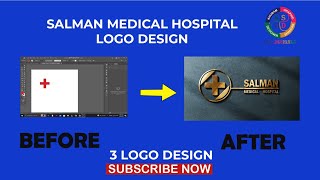 how to make a logo design hospital adobe illustrator